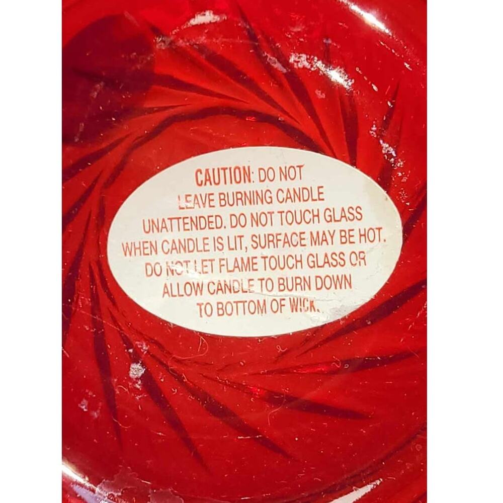 Deep Ruby Red Vintage Fenton Cut Crystal Bowl w/Pinwheel Star Glass Bowl - Picture 8 of 9